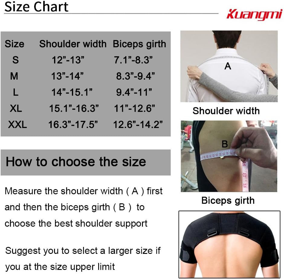 Kuangmi Double Shoulder Support Brace Strap Wrap Neoprene Protector (XX-Large): Health & Personal Care