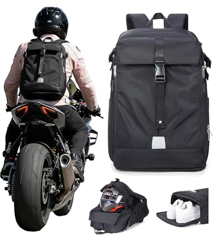 Mandark Motorcycle Helmet Bag, Large Motorbike Helmet Protection Bag Drawstring Locking Lightweight Motorbicycle Hood Backpack Storage Pocket Universa