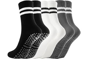 Gendewiner Non Slip Yoga Grip Pilates Socks for Women&Men Anti Slipper Grippy Socks for Ballet, Hospital, Dance, Trampoline
