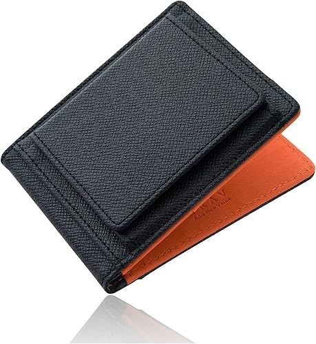 Amazon Grav 小銭入れ メンズ カードケース コインケース 薄型 財布 二つ折り マネークリップ ブラック オレンジ 小銭入れ