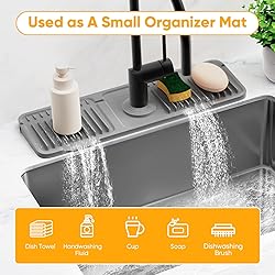 Faucet Mat for Kitchen Sink Splash Guard [7° Slope