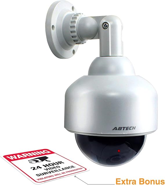 Fake Security Camera, Dummy Camera Dome Shaped Decoy Realistic Look