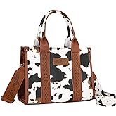Montana West × Wrangler Tote Bag for Women Western Cow Print Purse Designer Top Handle Handbags