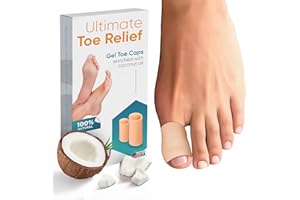 HOMERGY Soft Gel Toe Cap with Coconut Oil Extract - 6 Pack Big Protectors for Women & Men, Cushioning Toe Sleeves to Provide Relief from Missing/Ingrown Toenails, Corns, Calluses, Blisters