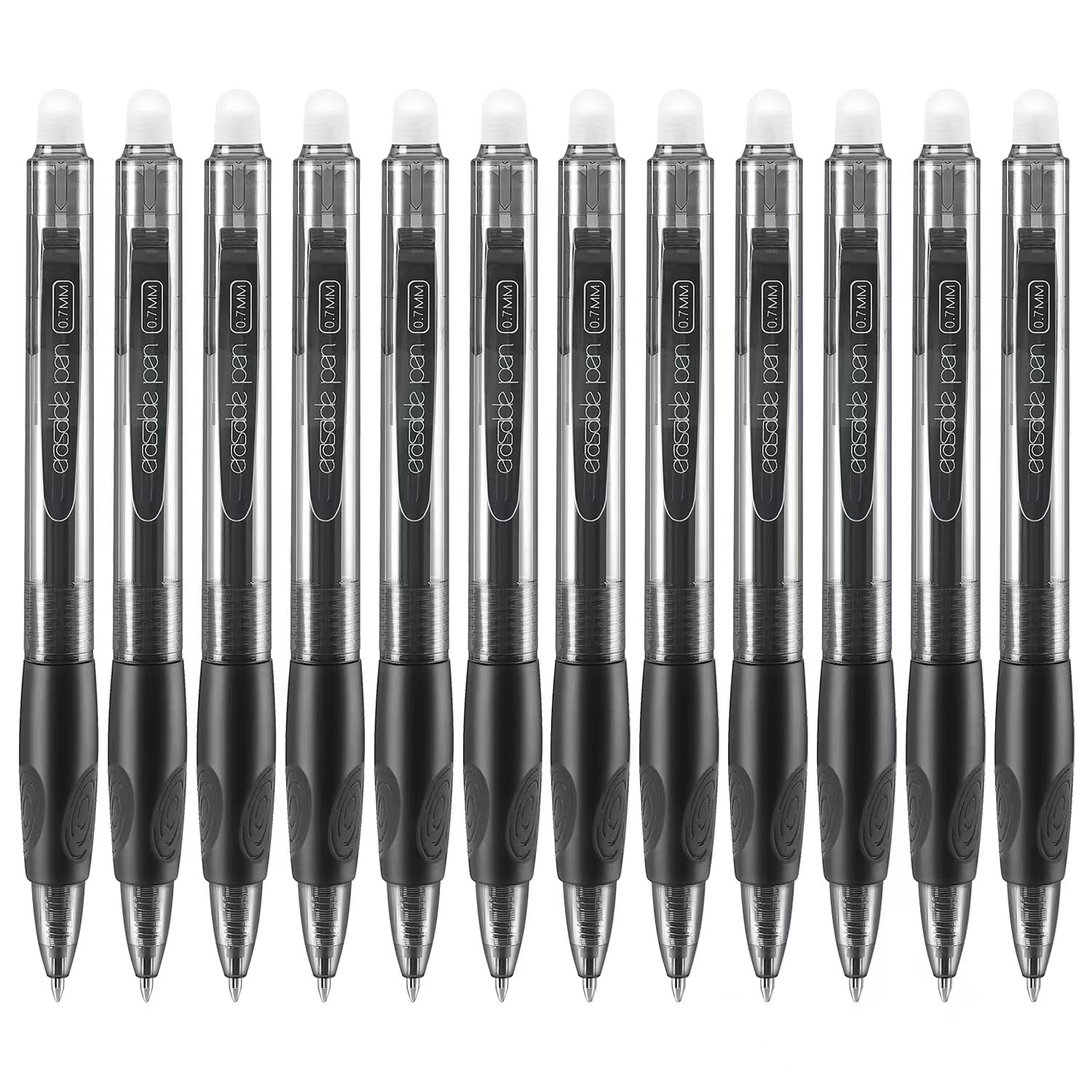 Photo 1 of Aozora Erasable Pens Click Fine Point 0.7 mm Retractable Erasable Gel Pens for Completing Sudoku and Crossword Puzzles 12 Pack (Black)