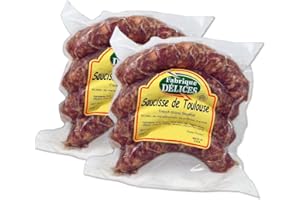 FABRIQUE DELICES Toulouse Style Sausages - 4 Links (Pack of 2)