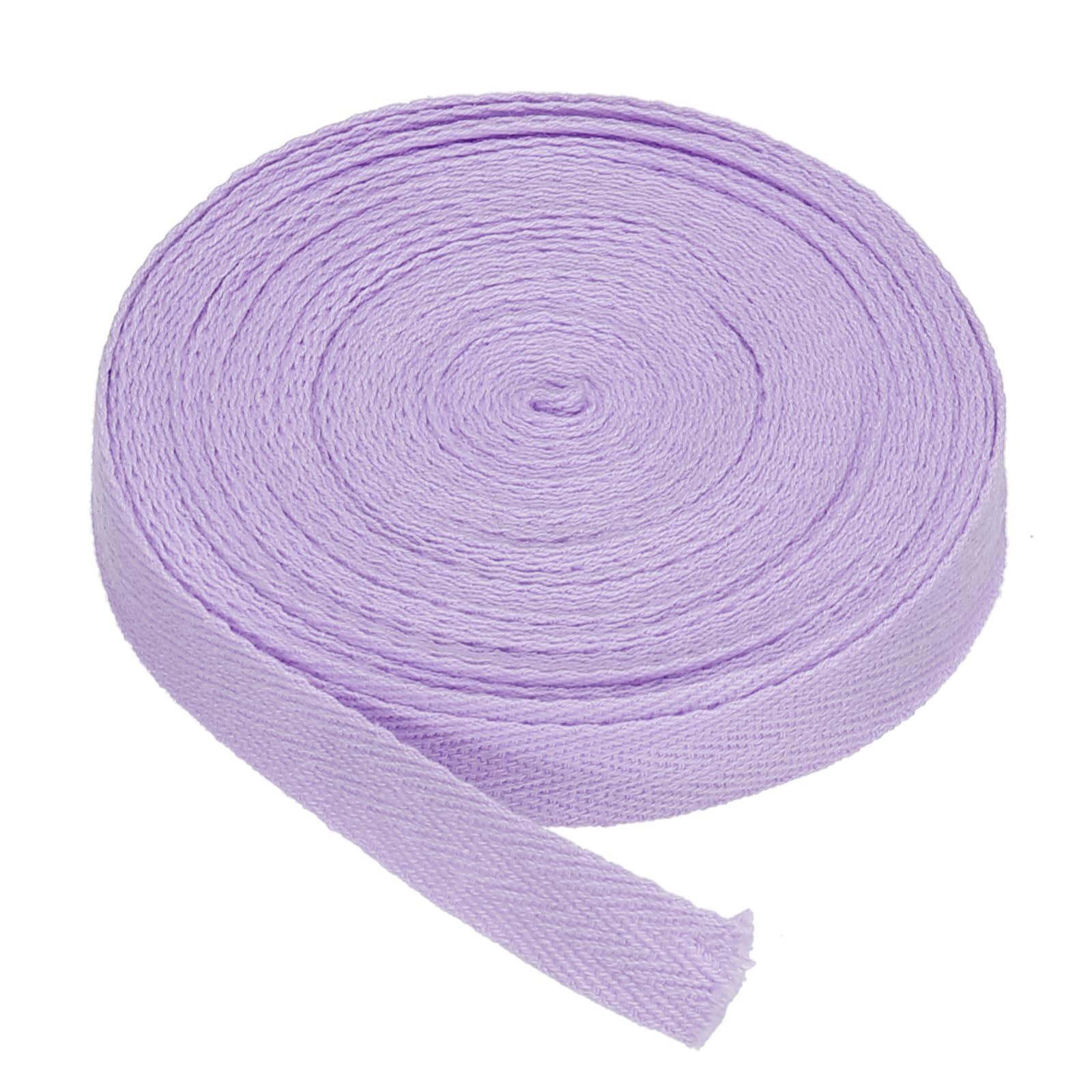 PATIKIL Cotton Twill Tape 15mm(5/8") 9m(10 Yards) Cotton Ribbon Bias Binding Tape Herringbone Webbing Trim for Sewing Gift Wrapping Craft DIY Light Purple