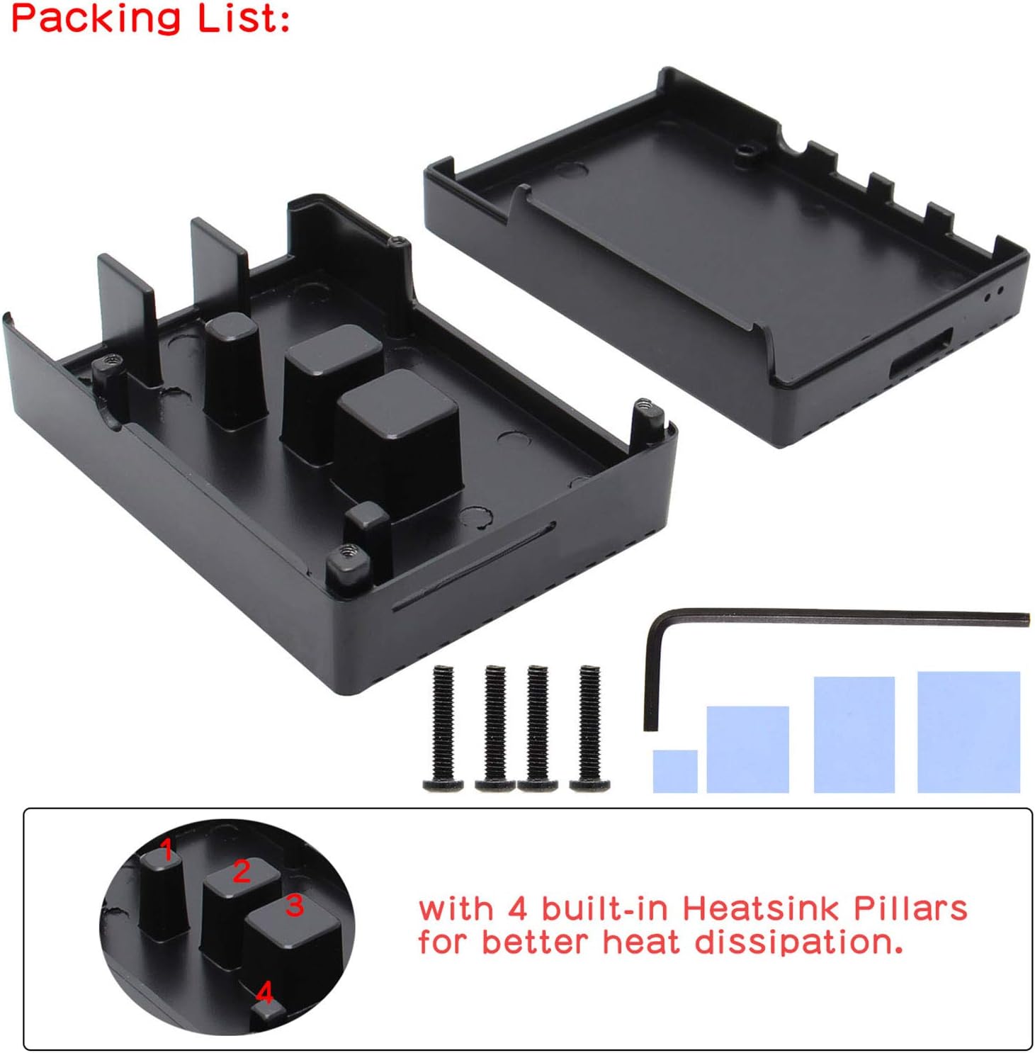 Geekworm Raspberry Pi 4 Aluminum Case - Heavy Duty Passive Heat Dissipation Metal Case for Raspberry Pi 4B Only - Image 3