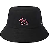 ZLYC Unisex Fashion Embroidered Bucket Hat Summer Fisherman Cap for Men Women