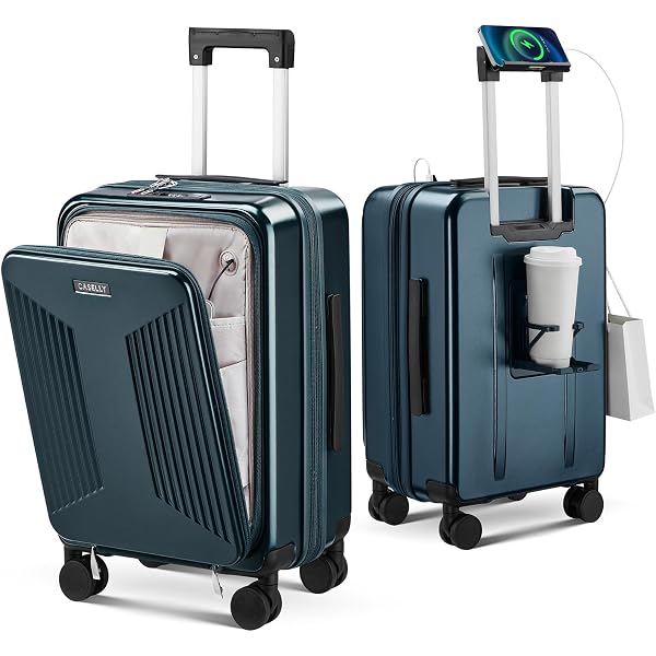 Amazon.com | mixi Checked Luggage with Cup Phone Holder Hard Shell