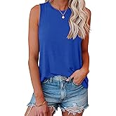 Smile Fish Women Crewneck Flowy Loose Fit Tank Top Sleeveless Summer Tops Shirts