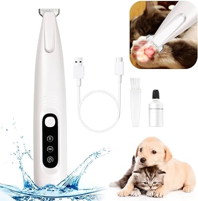 UNU Upgrade Dog Paw Trimmer Waterproof Rechargeable Clipper LED Light