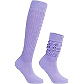 Century Star Knee High Slouch Socks for Women - 80s 90s Scrunch Socks Soft Leg Warmers Stacked Boot Socks Holiday Daily