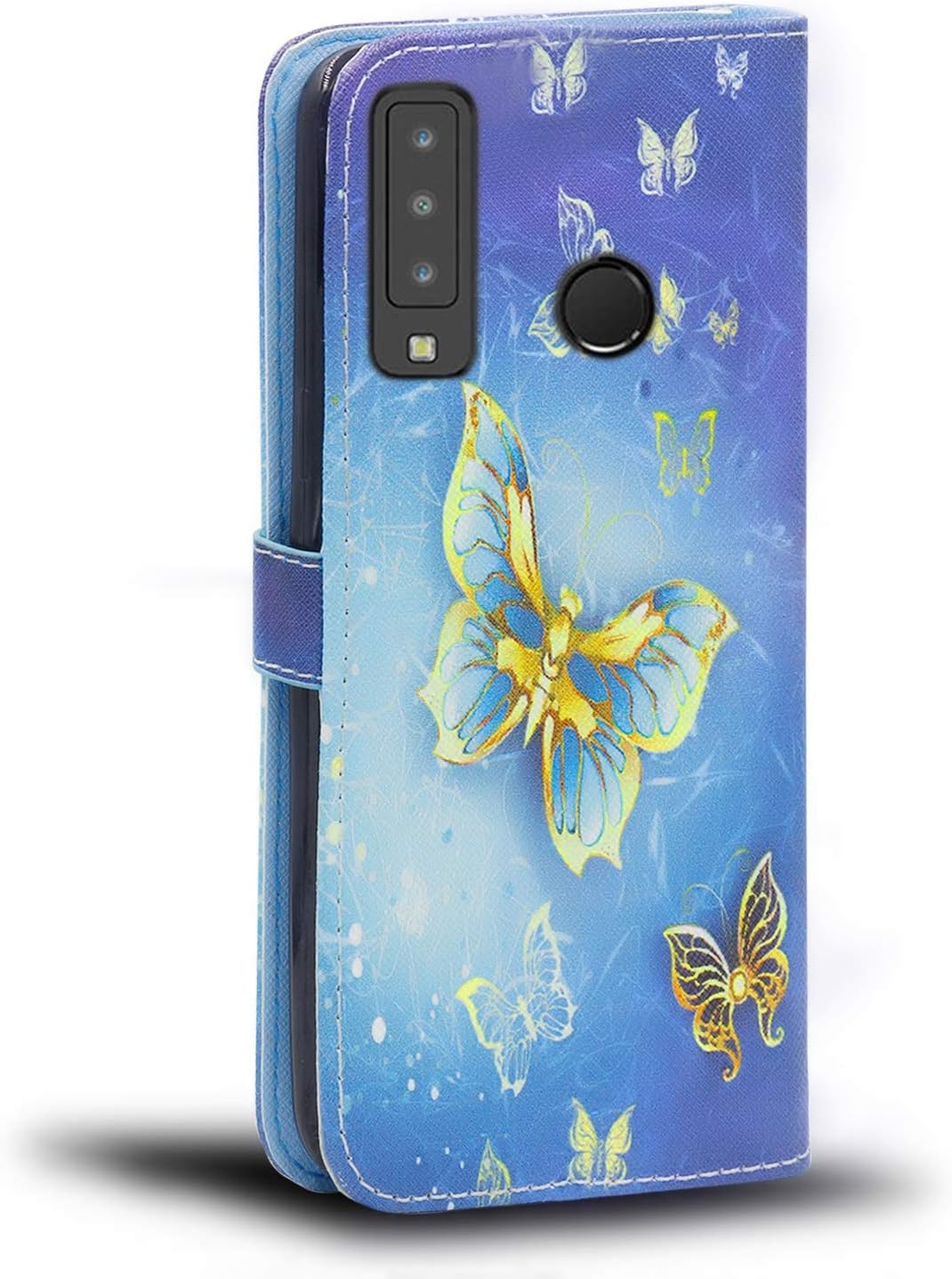 Huawei P30 Lite Case, Leather Wallet with Flip Cover, Credit Card Pockets and Stand Compatible with Huawei P30 Lite (Butterfly Gold) - Image 5