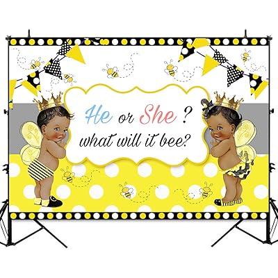Buy Sensfun Honey Bee Gender Reveal Backdrop He Or She What Will It Bee Photography Background 7x5ft African American Bumblebee Baby Shower Party Banner Decorations Backdrops Online In Vietnam B0tk47sx