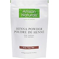 Henna Natural Powder (Mehndi) 16oz / 454 g / 1 lb - 100% Pure & Natural by Amson Naturals