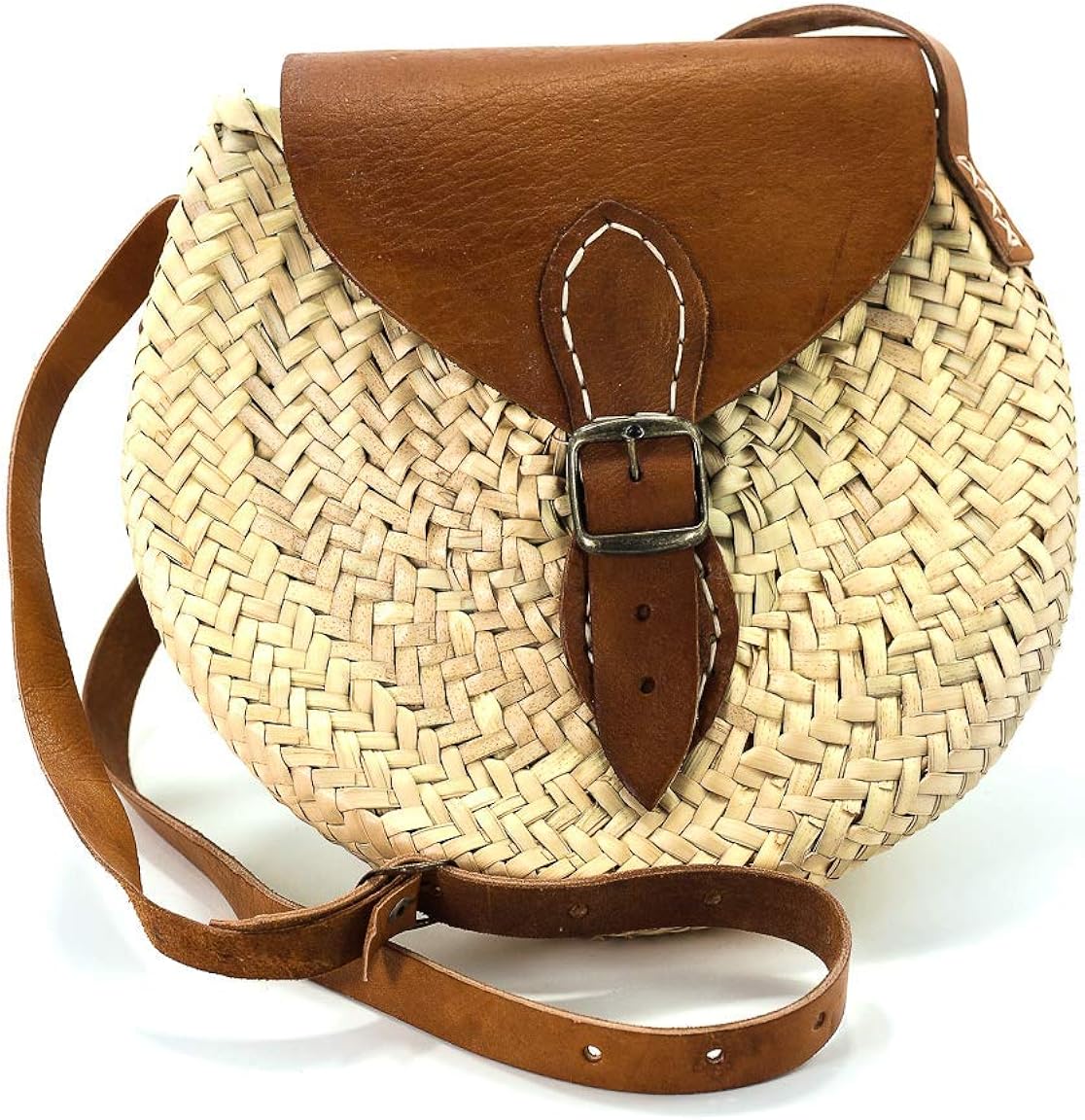 round raffia crossbody bag