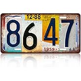 Vintage 8647 License Plate Wall Decor Metal Tin Sign for Home Bar Garage 12 x 6 Inches