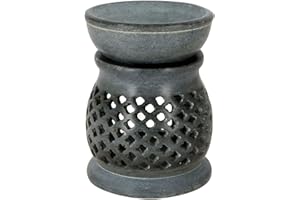ARTISENIA Hand Carved Natural Soapstone Essential Oil Burner Diffuser with Tea Light Holder Aromatherapy | Aroma Diffuser for Spa, Yoga, Meditation