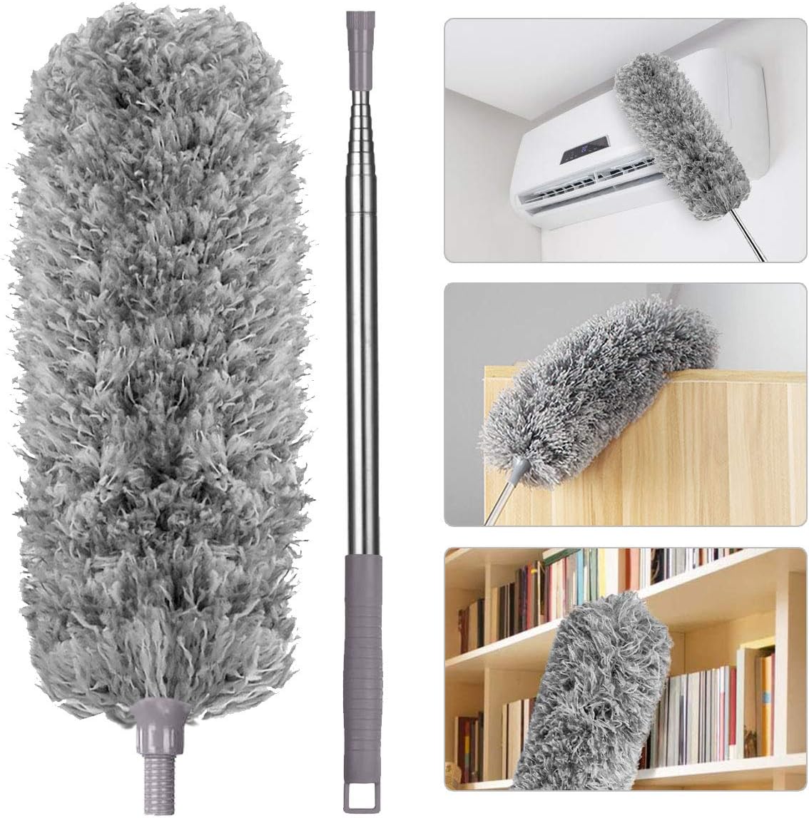 Incs Telescopic Microfibre Duster with Handle Dusting Brush with