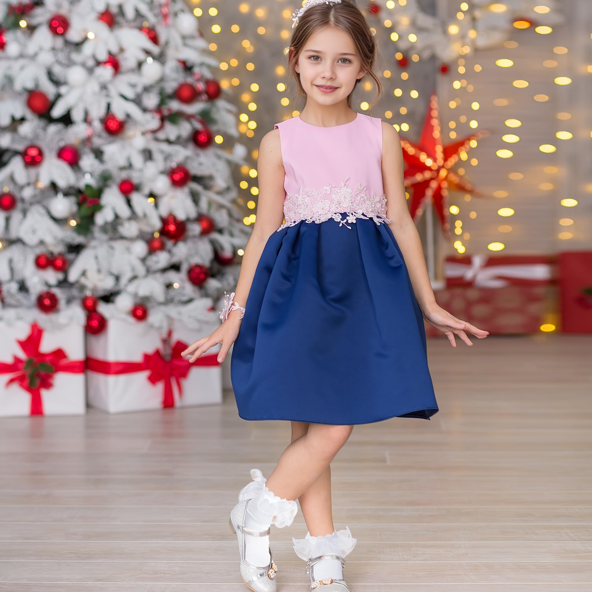 Pistha 2 Pack Girls Frilly Ruffle Socks Cute Pearls Lace Socks for Toddler Little Girls Dress and Daily