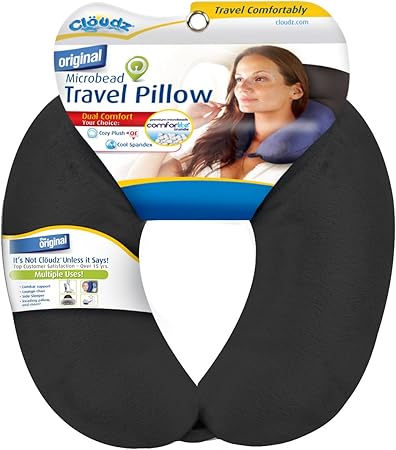 Cloudz Microbead Travel Neck Pillow Black Amazon Co Uk Kitchen