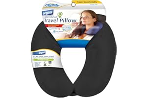 Cloudz Dual Comfort Microbead Airplane Travel Neck Pillow. Super Soft Cozy Plush Fabric on One Side, Cool Relaxing Spandex on the Other! Customize your Comfort and Support at Home or On the Go!-Black