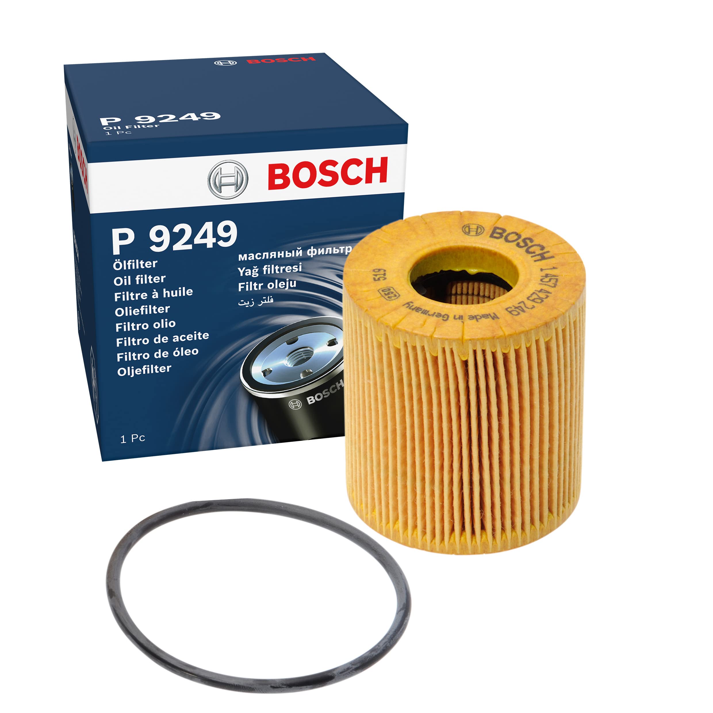 Bosch P9249 Car Oil Filter - Separates Soot and Metal Particles from Engine Oil - Provides Reliable Engine Lubrication