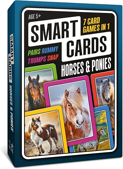 Smart Cards Smart Cards Horse & Pony Card Game 7 Games Travel Pack