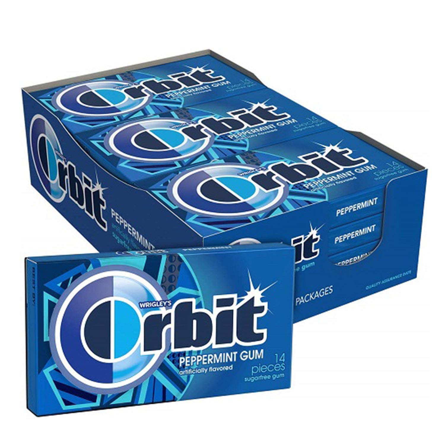 Orbit Peppermint Sugarfree Gum, 14 count(Pack of 24)