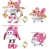 Super Wings Transformable Toys Playset, 5 in Sara &amp; Dizzy Airplane Transforming Figures Toys Set, 2 in 1 Mode Rescue Bots Toy for 3-5 Year Old Boys Girls, Plane Toy for Toddlers Kids Age 3 4 5 6