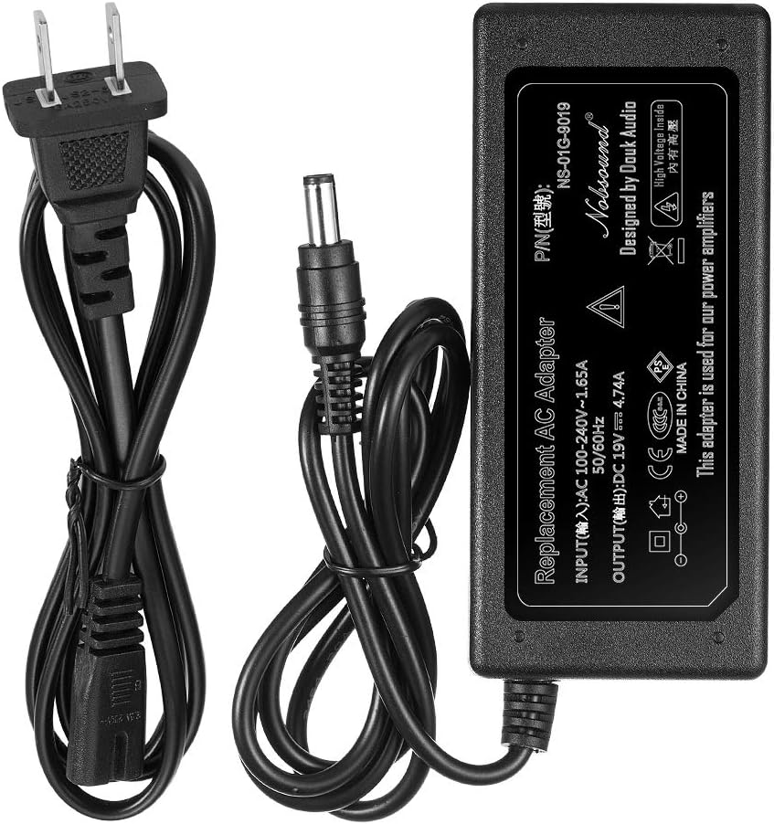 Nobsound DC 19V 4.74A 90W Power Supply Power Adapter Charger Universal 100-240V 50/60Hz AC Input for Amplifier Laptop DAC