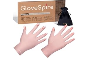GloveSpire Small Hands UV Gloves for Nails,Thickened UPF50+ UV Protection Gloves, Fingerless Design for Women Gel Manicures Anti UVA UVB Light(Extra Small/Blush Pink)
