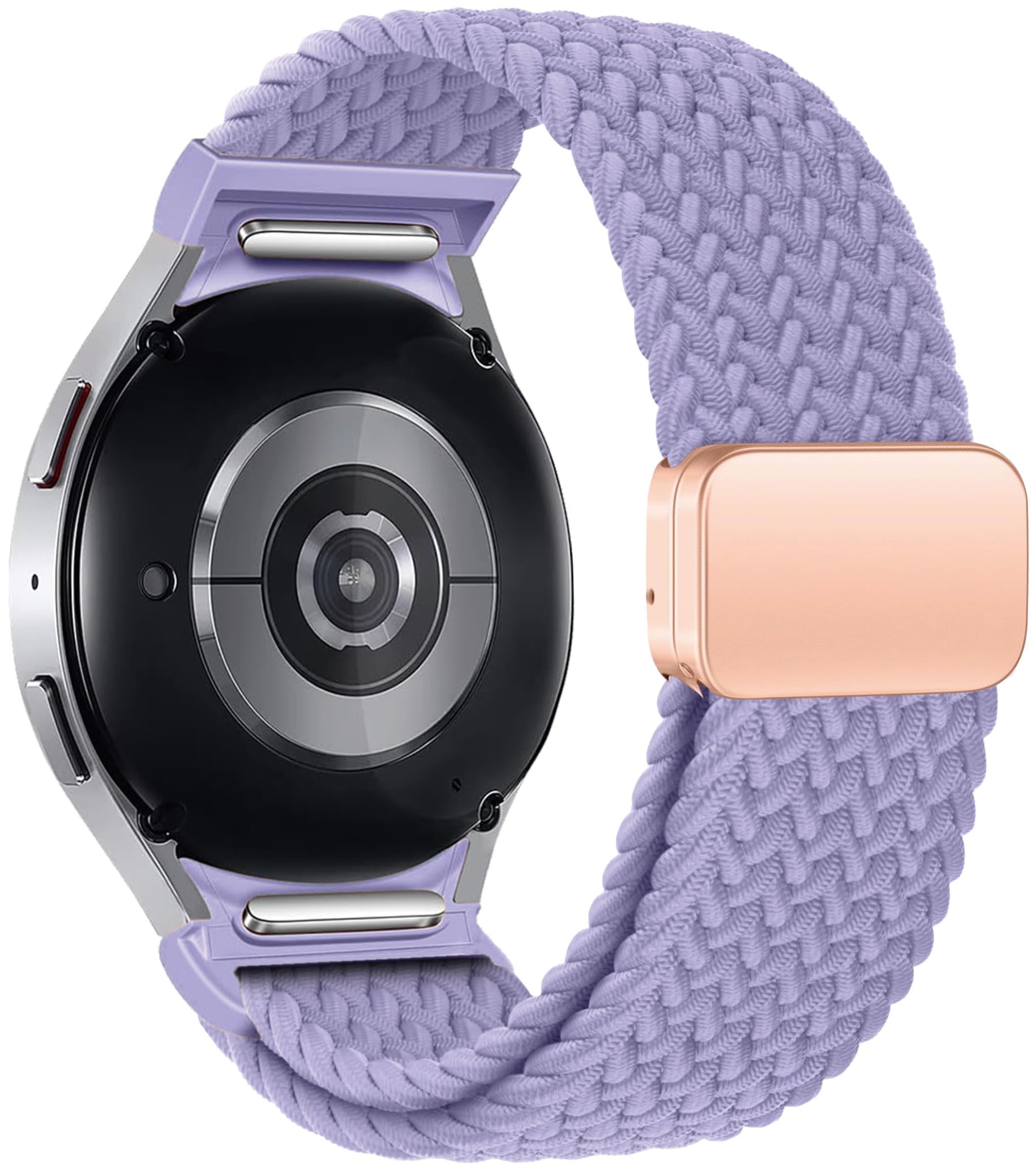 Photo 1 of One Click Fabric Bands for Samsung Galaxy Watch 7 6 4 5 FE Band 40mm 44mm/Galaxy Watch 6 4 Classic 43mm 47mm 42mm 46mm/Watch 5 Pro 45mm,No Gap Magnetic Elastic Braided Nylon Sport Strap Men Women