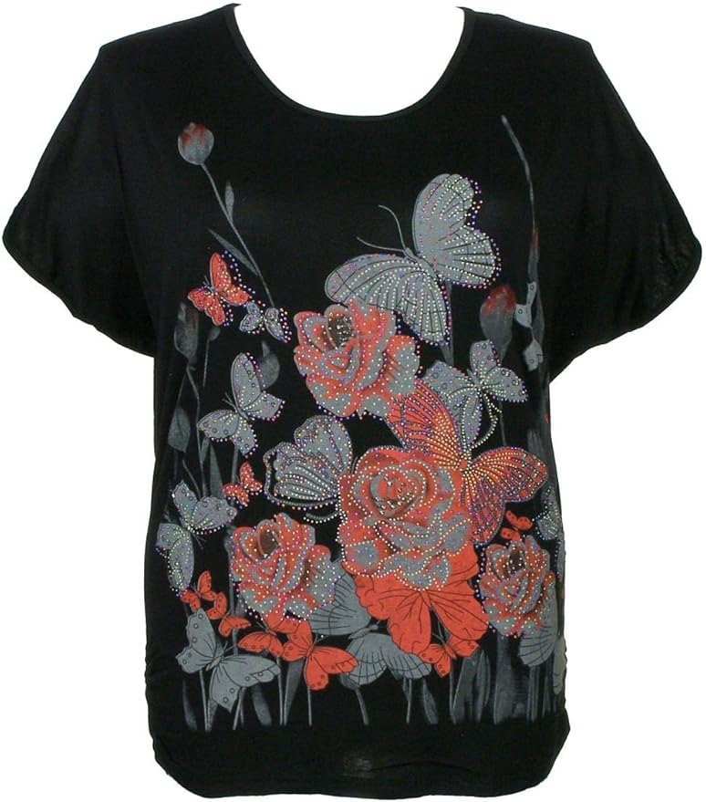 rhinestone plus size tops