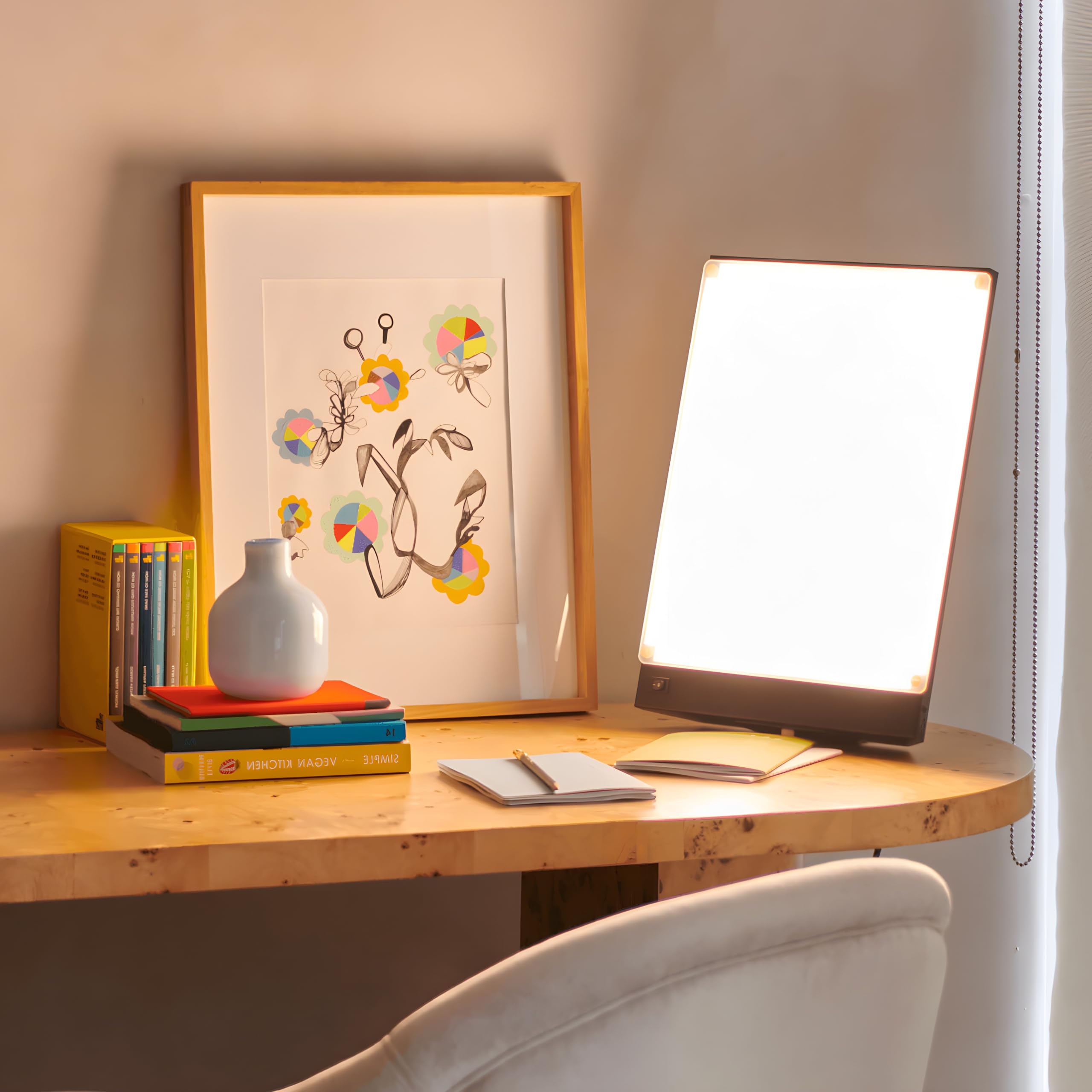 Northern Light Technologies Boxelite 10,000 Lux Bright Light Therapy Lamp – Full Spectrum UV-Free Sunlight Desk Lamp with Large Panel for Energy, Focus, and Alertness – Black