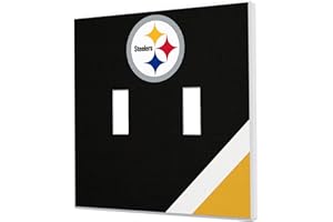 Strategic Printing Pittsburgh Steelers Diagonal Stripe Double Toggle Light Switch Plate