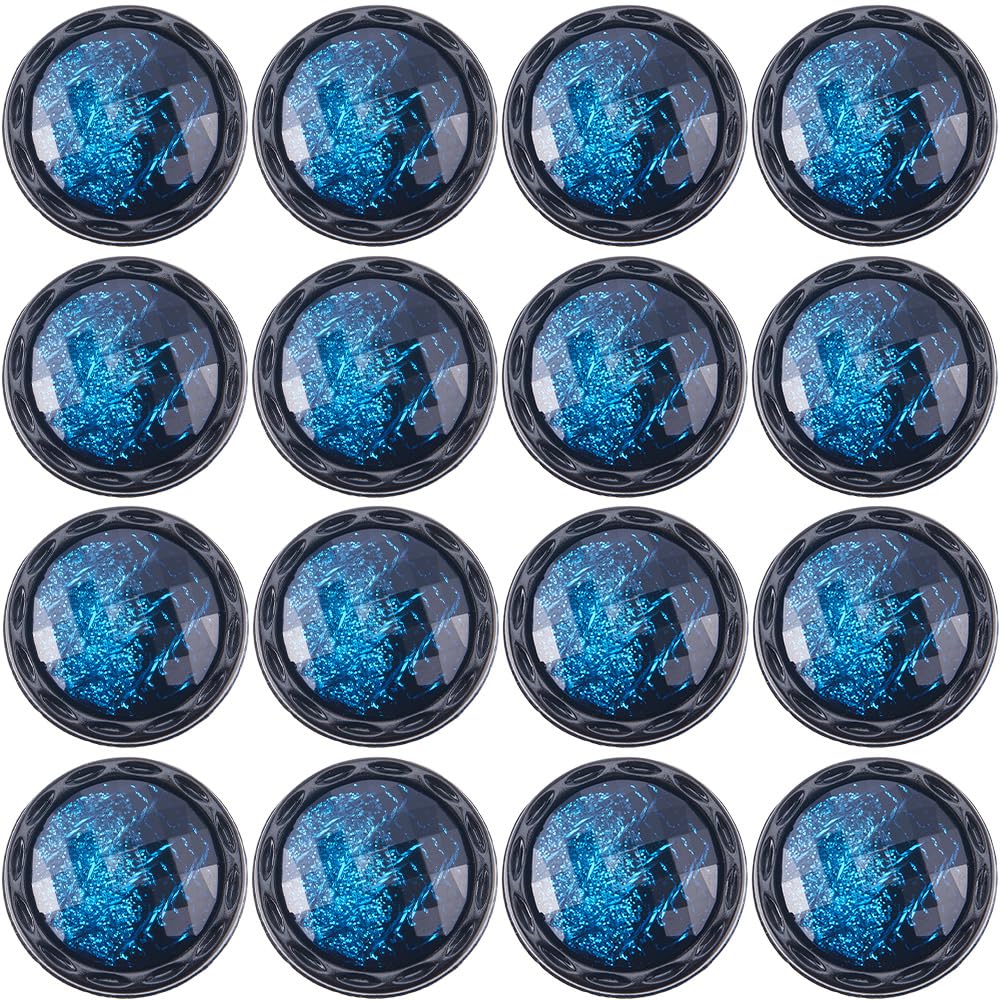 GORGECRAFT 20Pcs 25mm Resin Shank Button 1-Hole Beveled Cut Glass Shiny Blue Sewing Shank Buttons for Diy Sewing Crafts Sweater Uniform Blouse Jacket Clothing Hat Embellishments Jewelry Making