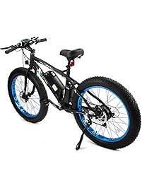 ECOTRIC Fat Tire Electric Bike Beach Snow Bicycle 4.0 inch Fat Tire ebike 500W Electric Mountain Bicycle with Shimano 7 Speeds Black/Orange Lithium Battery Electric Mountain Bicycle &hellip;