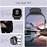 IOWODO Smart Watch for Women Men 1.91" HD Call Flashlight Heart Rate IP68 view 2