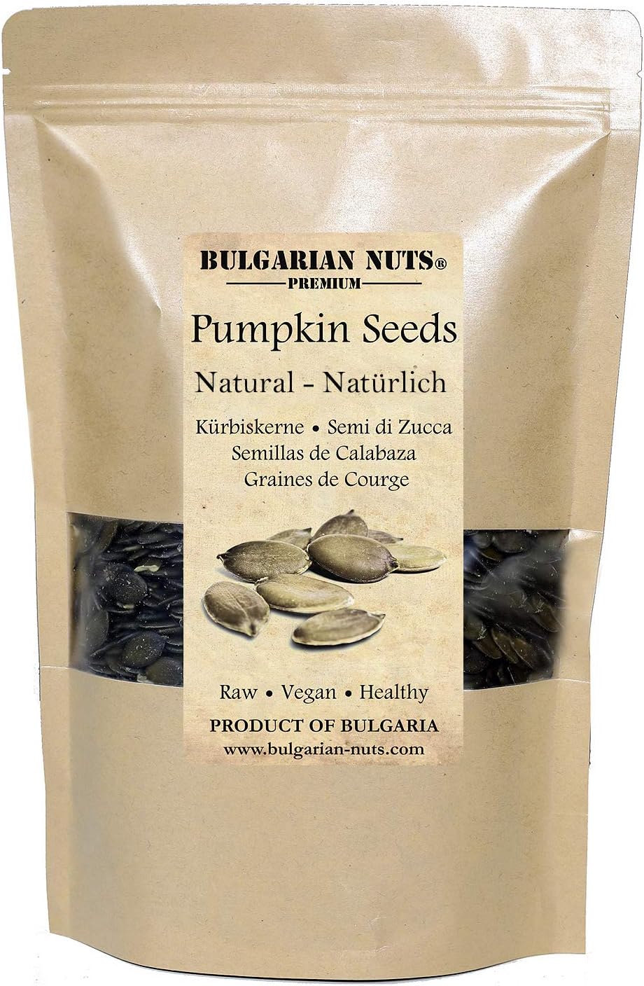 1 kg Raw Hulled Pumpkin Seeds Kernels, Grown Without Shell
