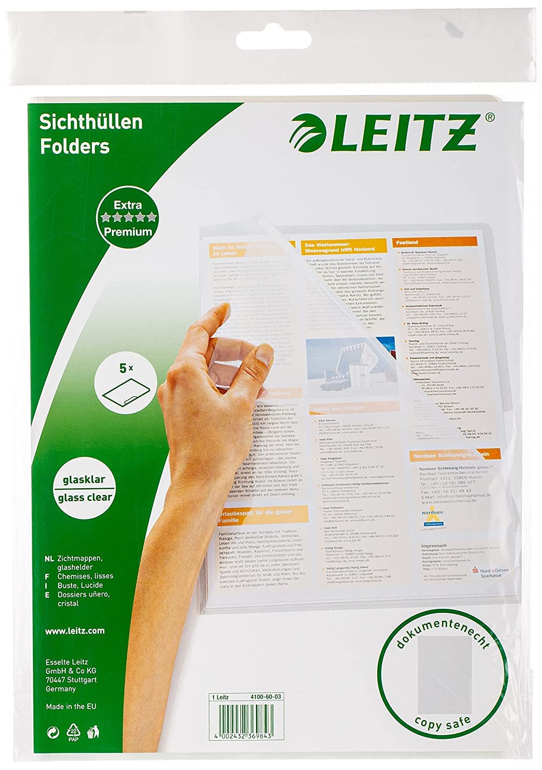Leitz L : Folder Premium A4 PVC A4 150 µ 5 pcs tr