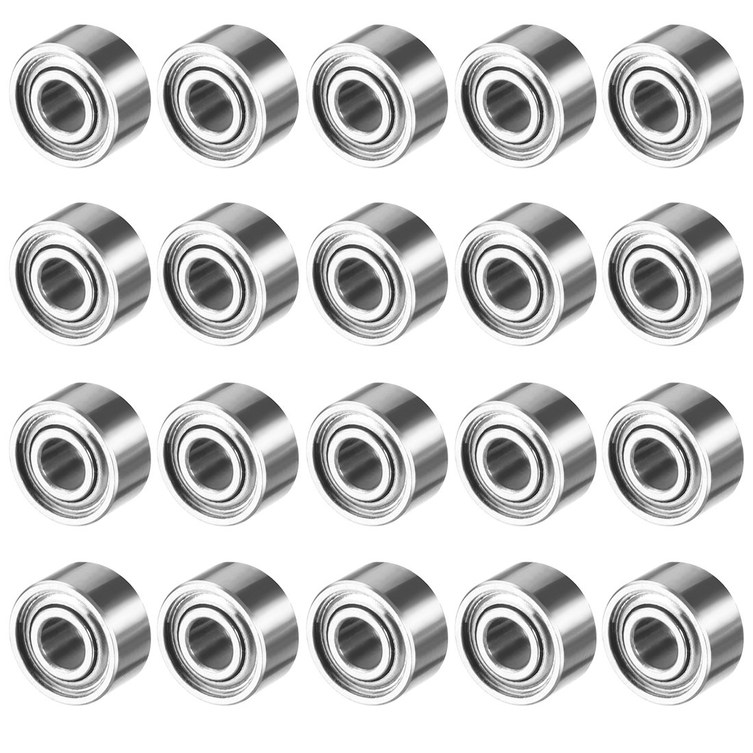 Sourcingmap 20pcs MR52ZZ 2mmx5mmx2.5mm Double Shielded Miniature Deep Groove Ball Bearing