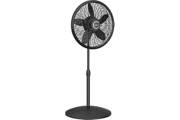 Lasko Oscillating Pedestal Fan, Adjustable Height, 3 Speeds, for Bedroom, Living Room, Home Office and College Dorm Room, 18"