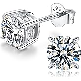 LOIPURI Moissanite Stud Earrings for Women 2CT Total D Color VVS1 Hypoallergenic 925 Sterling Silver Diamond-Like Round Cut Earrings Wedding Anniversary Jewelry Gift