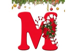 DUFRICEN 26 Letter Ornaments for Christmas Tree Decoration - Personalized Hanging Pendant Xmas Alphabet for Christmas Initial Ornament 2025, DIY Craft Ornaments,Original Gifts for Family Friends (M)