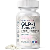 Xyro Research GLP-1 Support Weight Loss Probiotic Supplement - Women Men Natural Appetite Suppressant Metabolism Booster Healthy Gut Support - GLP1 Support for Hunger Control Curb Cravings & Fat Burn