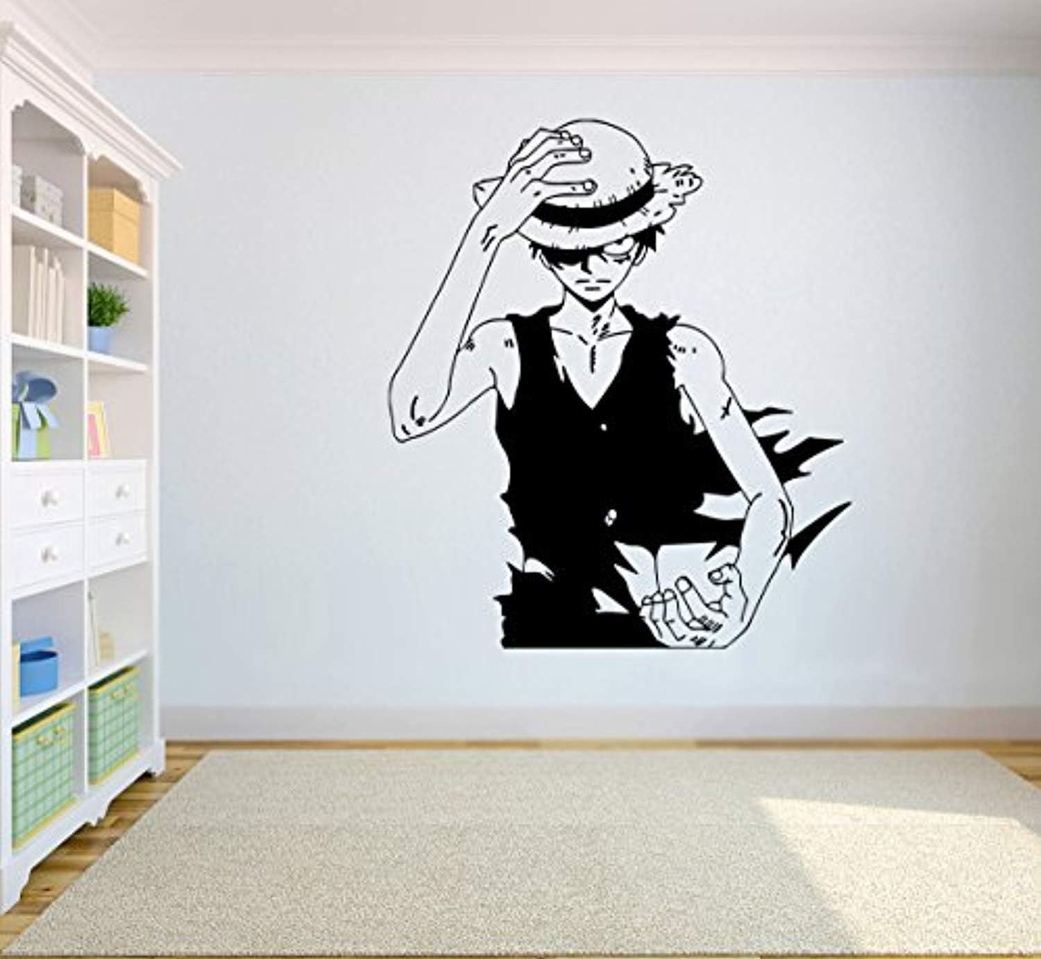 One Piece Wall Vinyl Decal Top Anime Wall Art Monkey D. Luffy Vinyl Sticker Decor for Home Bedroom Design SC7(22x25)