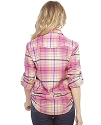 Match Women's Long Sleeve Cotton Plaid Shirt