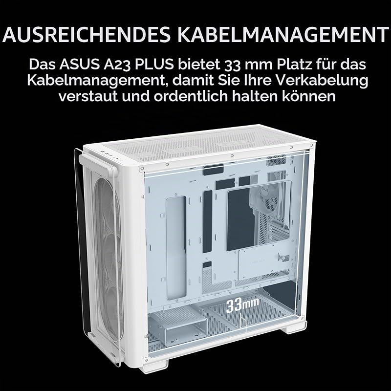 A21 Plus TG ARGB White Micro ATX-Gehäuse, unterstützt Motherboards mit versteckten Anschlüssen, 360-mm-Radiatoren und 380-mm-Grafikkarten, 4 vorinstallierte ARGB-Lüfter, Weiß